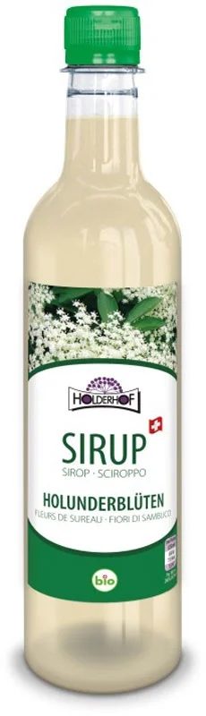 HOLDERHOF Sirop de fleurs de sureau bio, bouteille de 5 dl
