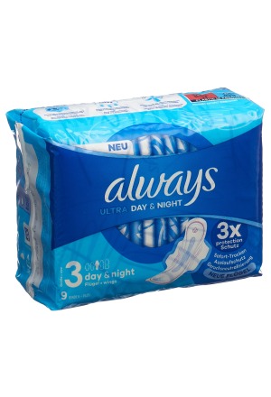 ALWAYS Ultra Binde Night avec ailettes (nouveau) 9 pces