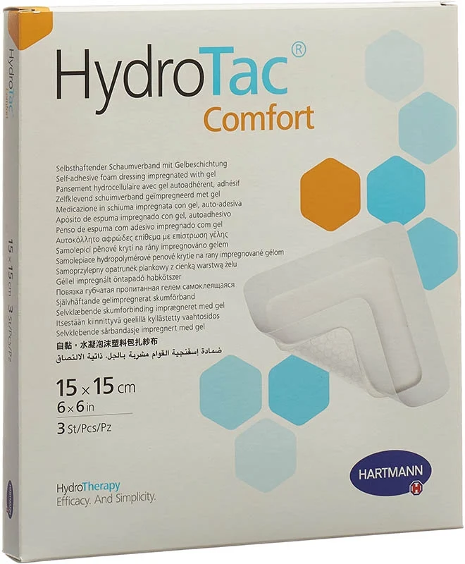 Pansement HydroTac Comfort 15 x 15 cm, stérile, lot de 3