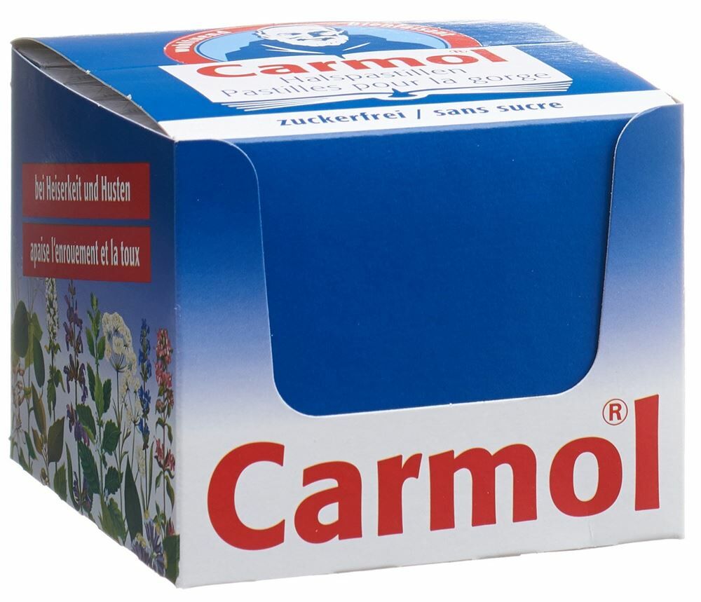 CARMOL Pastilles pour la gorge sans sucre 45g