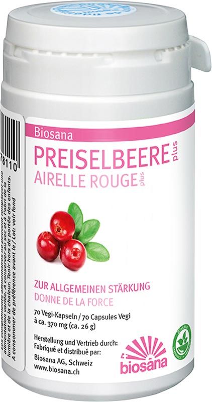 Airelle rouge plus capsules Ds BIOSANA 70 pièces Airelle rouge plus capsules Ds BIOSANA 70 pièces