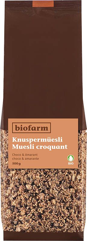 BIOFARM Muesli croustillant à l'amarante Choco Knos 500g