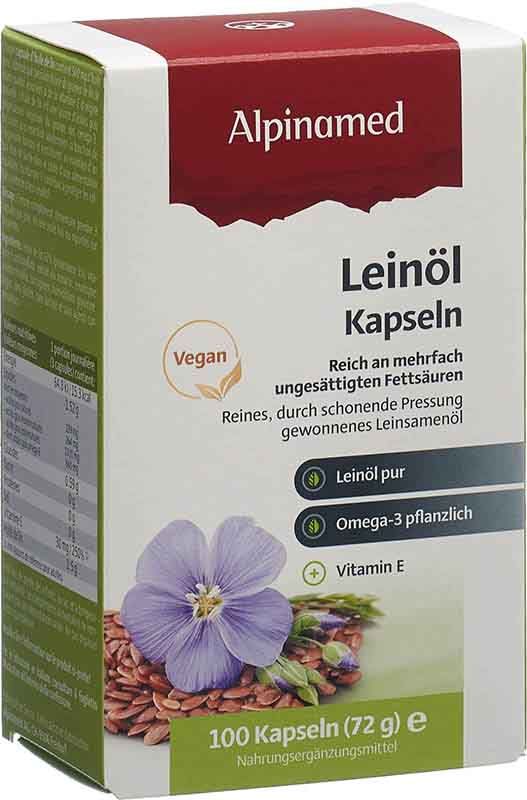 ALPINAMED Huile de lin en gélules 100 pièces ALPINAMED Huile de lin en gélules 100 pièces