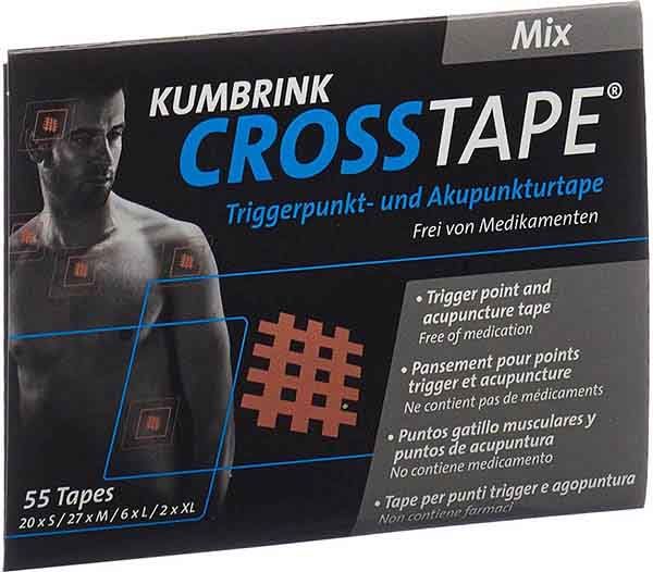 CROSSTAPE® Mix Tape pour la douleur et l'acupuncture 20x S/27x M/6x L/2x XL (55 pièces) CROSSTAPE® Mix Tape pour la douleur et l'acupuncture 20x S/27x M/6x L/2x XL (55 pièces)