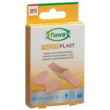 Flawa Finger Plast pansements textiles robustes 2 tailles 20 pièces