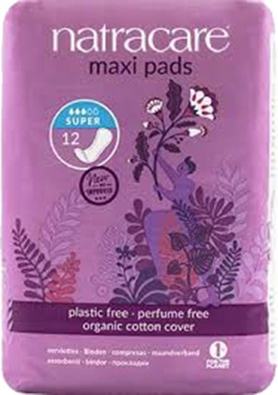 Natracare serviettes hygiéniques super 12 pièces Natracare serviettes hygiéniques super 12 pièces