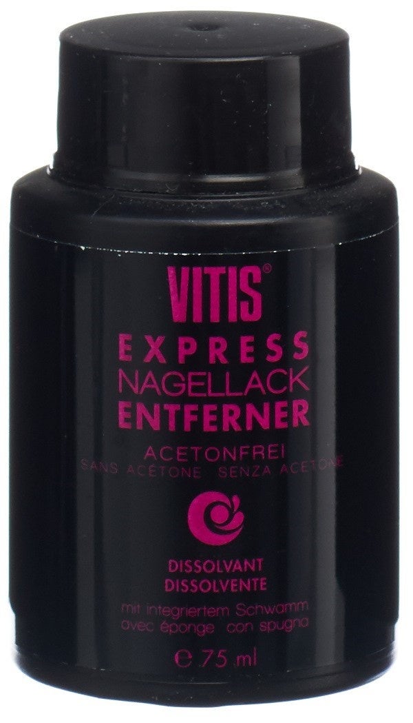 Vitis EXPRESS Dissolvant pour vernis à ongles sans acétone avec éponge 75ml Vitis EXPRESS Dissolvant pour vernis à ongles sans acétone avec éponge 75ml