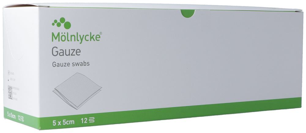MÖLNLYCKE Compresses de gaze 5x5cm 12 couches stériles 24 Btl 5 pièces MÖLNLYCKE Compresses de gaze 5x5cm 12 couches stériles 24 Btl 5 pièces