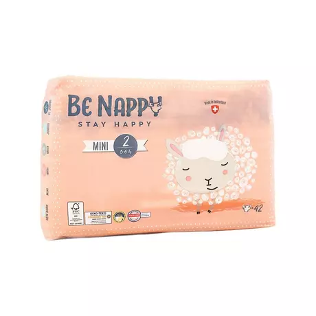 BE NAPPY Couches Gr2 3-6kg Mini 42 pièces BE NAPPY Couches Gr2 3-6kg Mini 42 pièces
