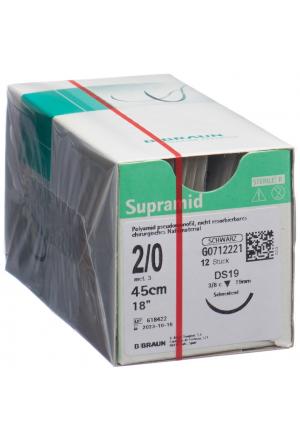 Supramid 45cm DS 19 2-0 noir 12 pièces