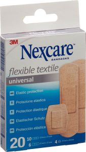 3M Nexcare Pansement Textile Flexible Universel 3 tailles assorties 20 pièces 3M Nexcare Pansement Textile Flexible Universel 3 tailles assorties 20 pièces