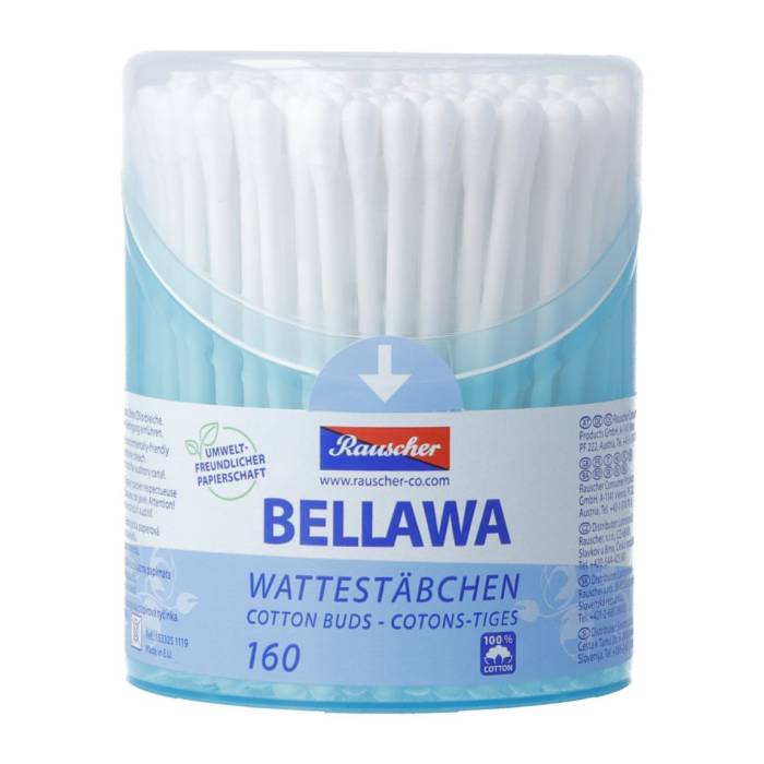 BELLAWA Coton-tiges boîte ronde 160 pièces BELLAWA Coton-tiges boîte ronde 160 pièces