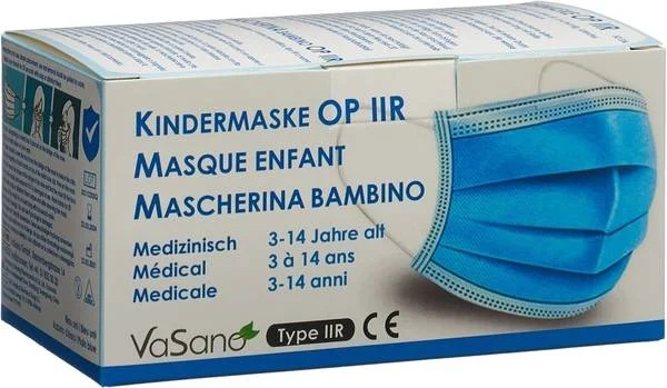 Masque chirurgical VaSano type IIR enfant 3-14ans D/F/I 50 pièces