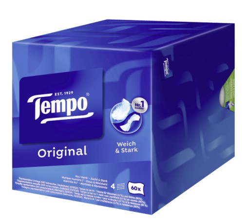 Tempo Mouchoirs Boîte Cube 60 pièces