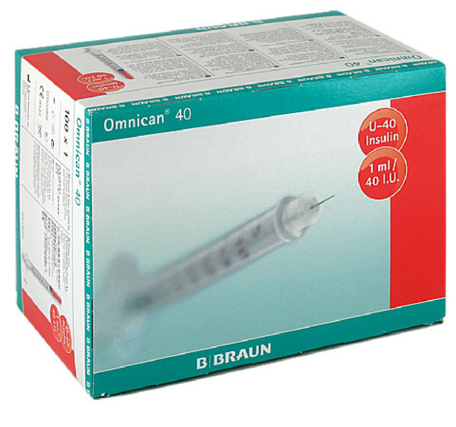 OMNICAN 40 Insuline U-40 1ml 0.3x8mm 100 pièces
