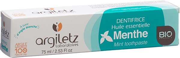 ARGILETZ dentifrice menthe bio Tb 75ml ARGILETZ dentifrice menthe bio Tb 75ml