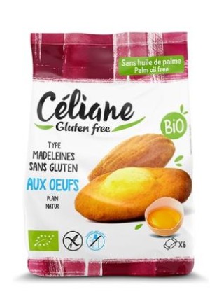 CELIANE Œufs madeleines sans gluten bio 180g CELIANE Œufs madeleines sans gluten bio 180g
