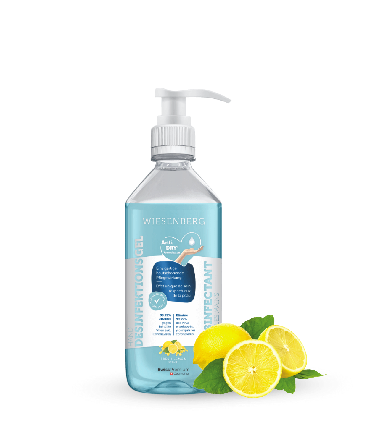 Gel désinfectant pour les mains Wiesenberg Fresh Lemon 500ml