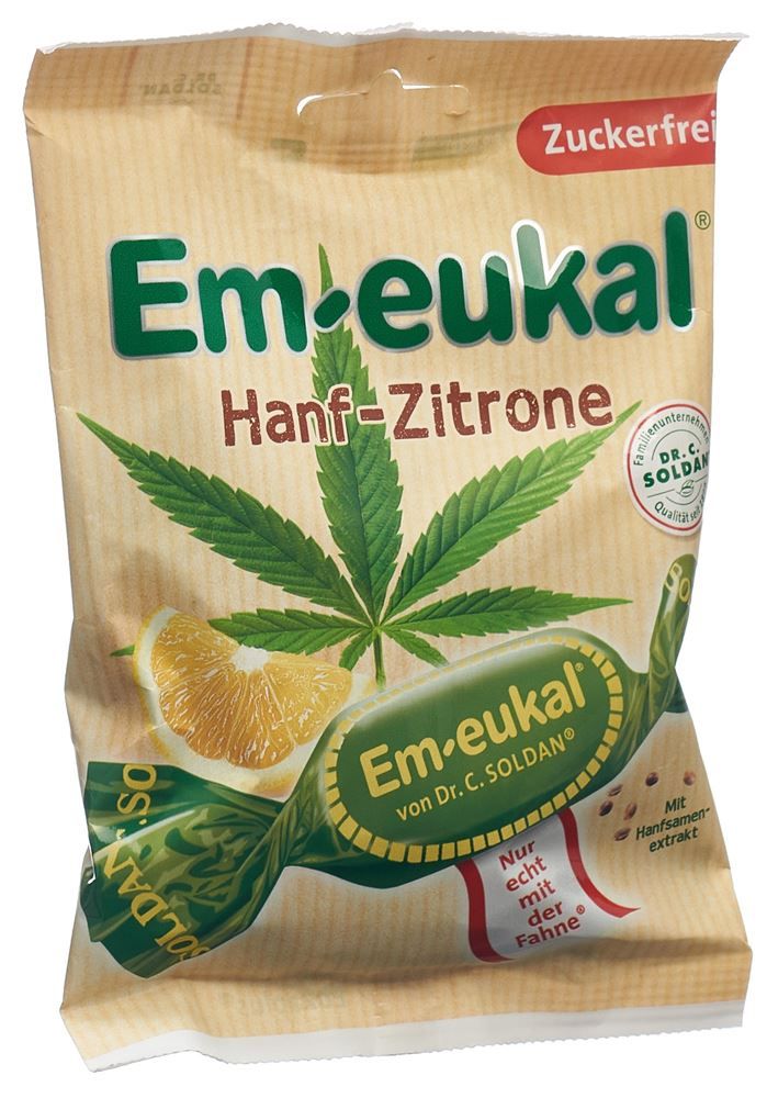 Soldan Em-eukal chanvre-citron sans sucre Btl 75g