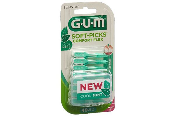 GUM Soft-Picks Comfort Flex Regular Cool Mint 40 pièces