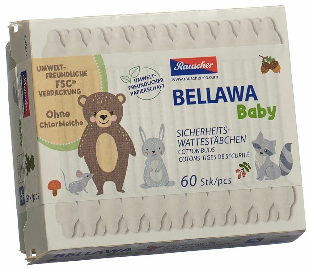 BELLAWA Coton-tiges de sécurité Boîte de 60 pièces