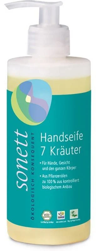Savon pour les mains Sonett aux 7 herbes, distributeur à pompe 300ml Savon pour les mains Sonett aux 7 herbes, distributeur à pompe 300ml