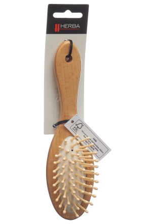 Brosse à cheveux Herba avec picots en bois petit bois de hêtre certifié FSC