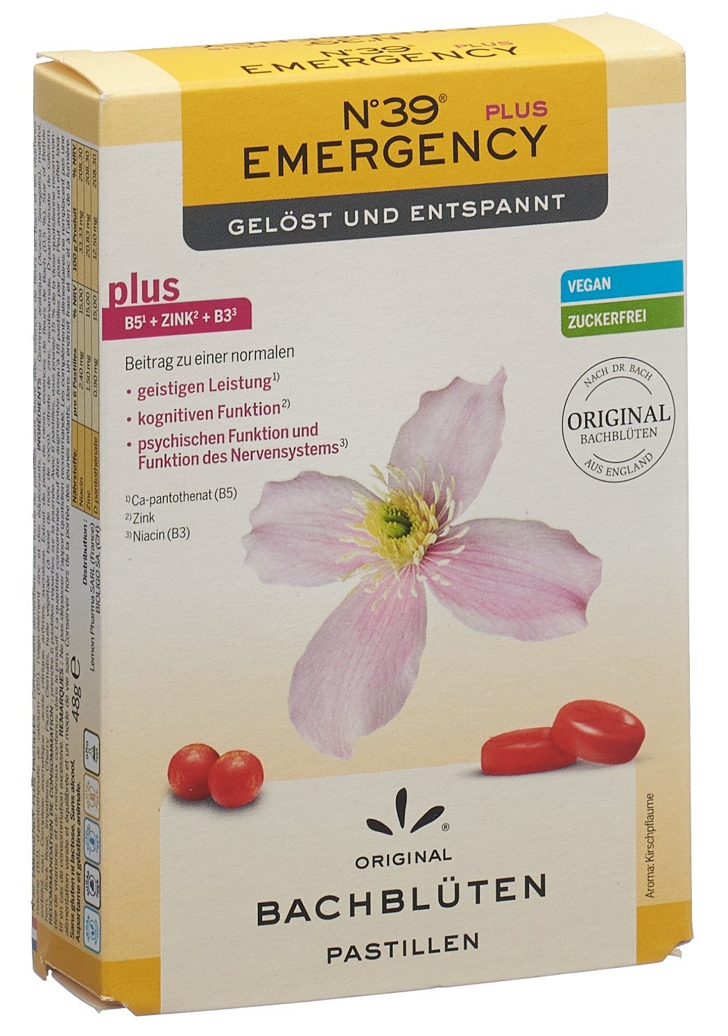 LEMON PHARMA Pastilles d'urgence Dr Bach 48g