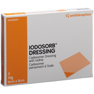 Iodosorb Dressing 10 g 6x8cm 3 pièces