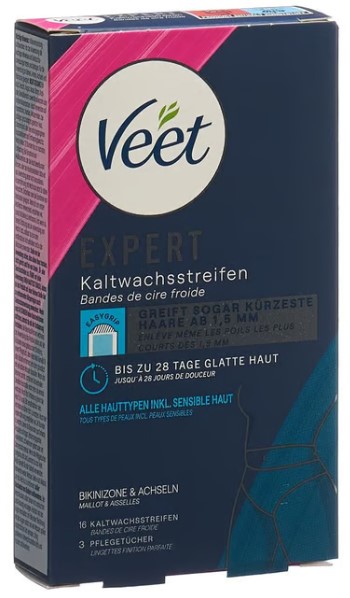 VEET EXPERT bandes de cire froide bikini & aisselles 16 pièces
