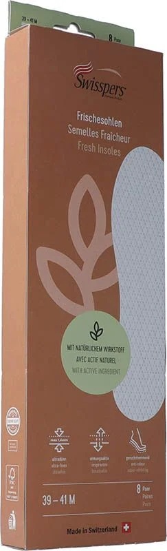 SWISSPERS Semelles fraîcheur M 41 blanc 8 paires