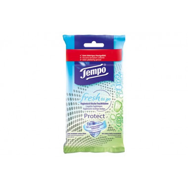 Tempo Lingettes humides pour les mains Protect 10 pièces