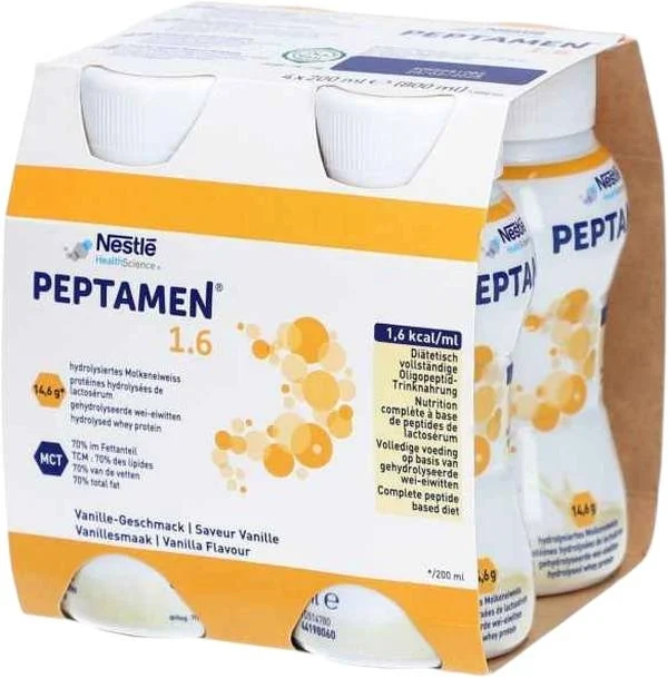 PEPTAMEN 1.6 Vanille, 4 bouteilles de 200 ml