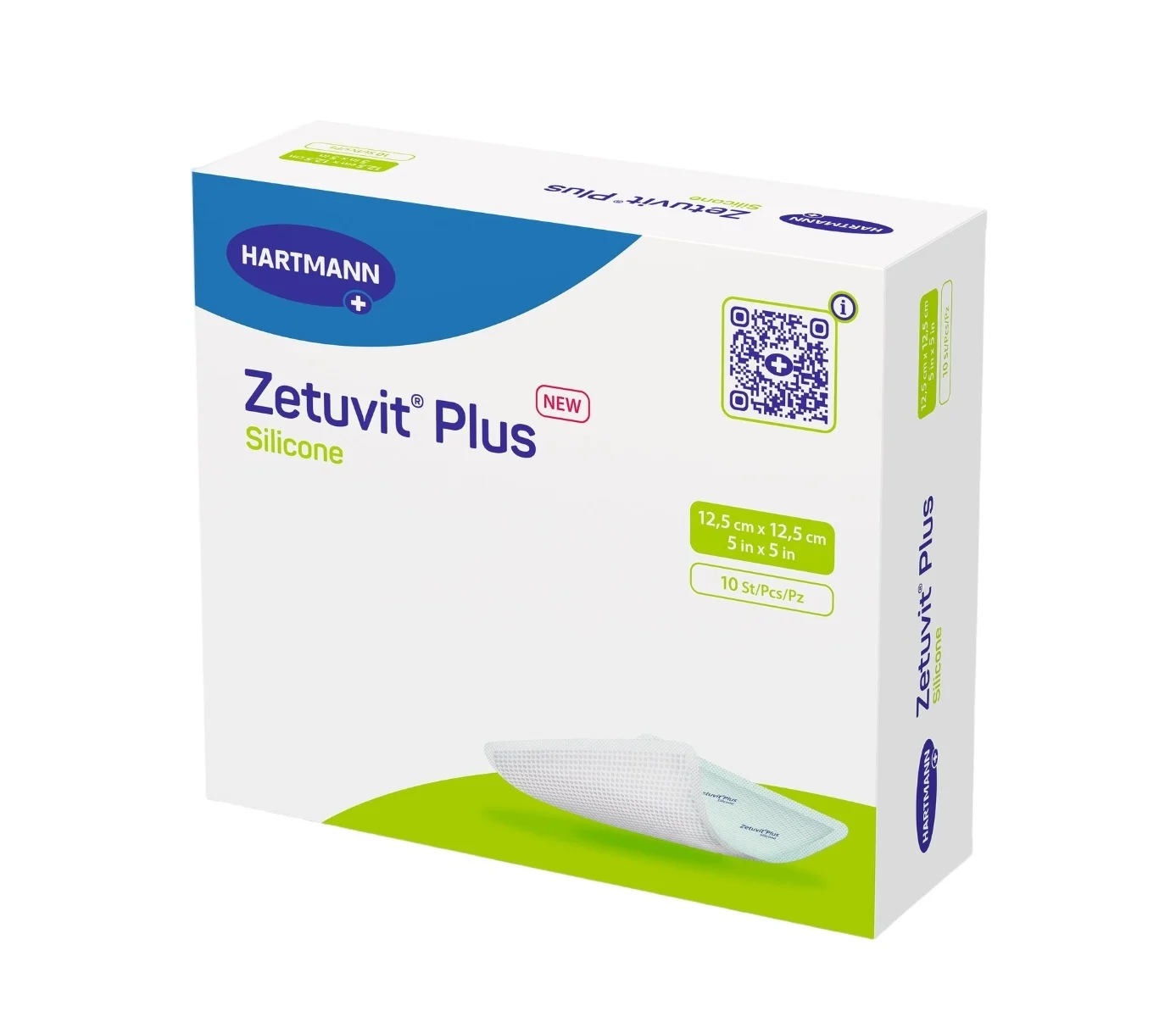 Zetuvit Plus Silicone 12,5 x 12,5 cm, lot de 10 pièces