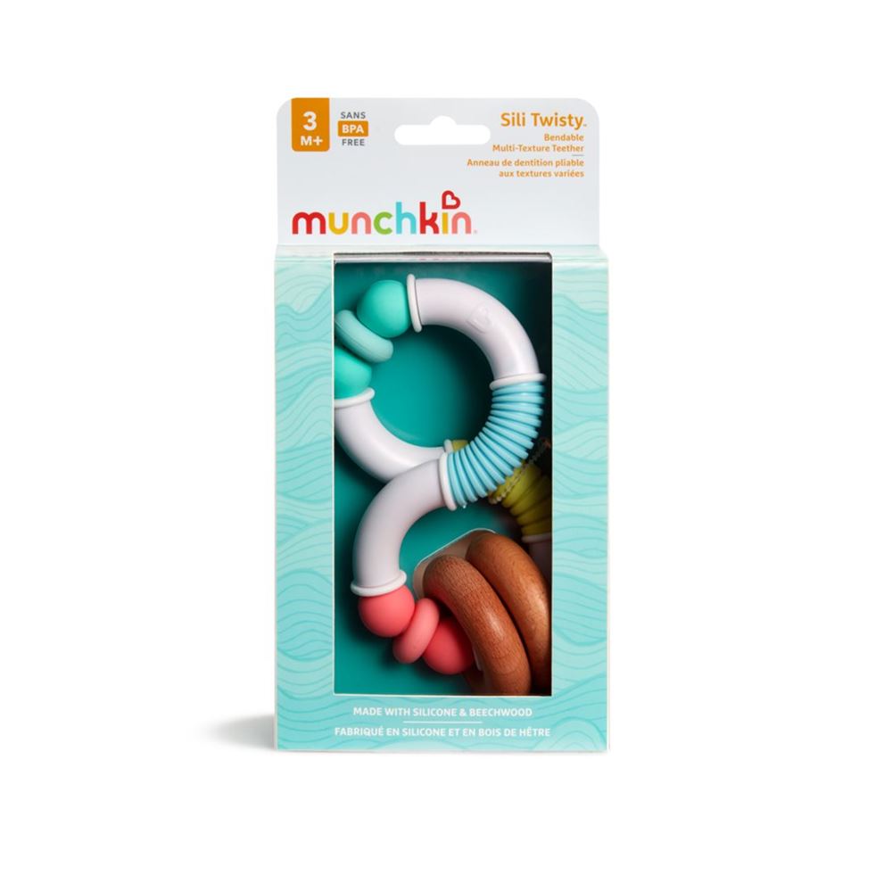 MUNCHKIN Sili Twisty Anneau de dentition bois&silicone 3M