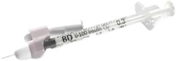 Seringue à insuline BD SAFETYGLIDE 0.3ml 31 5/16G 100 pièces
