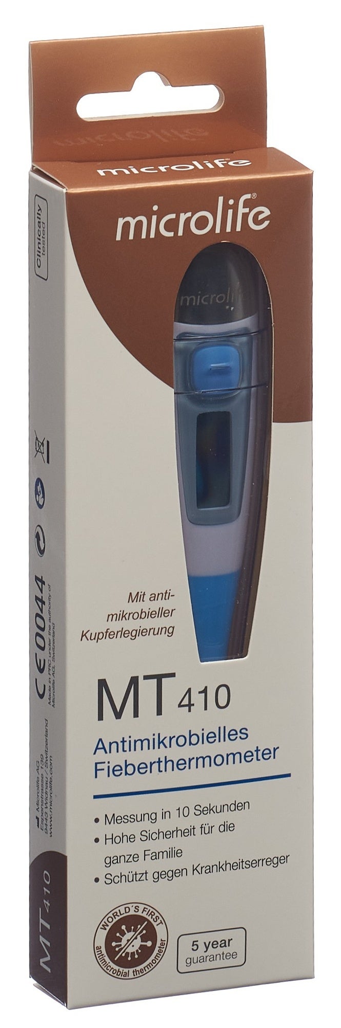 Microlife MT 410 Thermomètre à tige antimicrobien avec pointe en cuivre Microlife MT 410 Thermomètre à tige antimicrobien avec pointe en cuivre