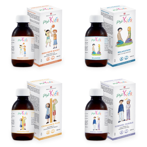 Pack PhytoKids : Sirop Booster d'Immunité + Sirop Détente + Sirop Croissance Plus + Sirop Sommeil Calme Pack PhytoKids : Sirop Booster d'Immunité + Sirop Détente + Sirop Croissance Plus + Sirop Sommeil Calme