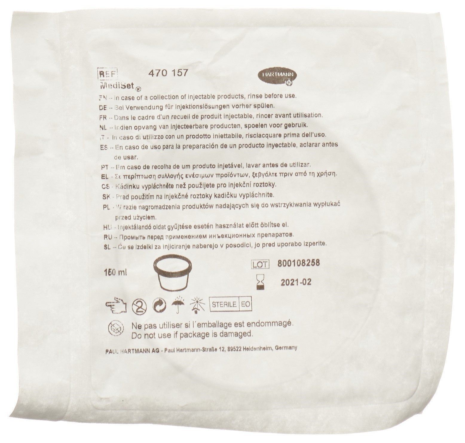 Mediset bol satellite 150ml stérile