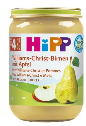 HIPP Bio Williams-Christ Poire Pomme Verre 190g