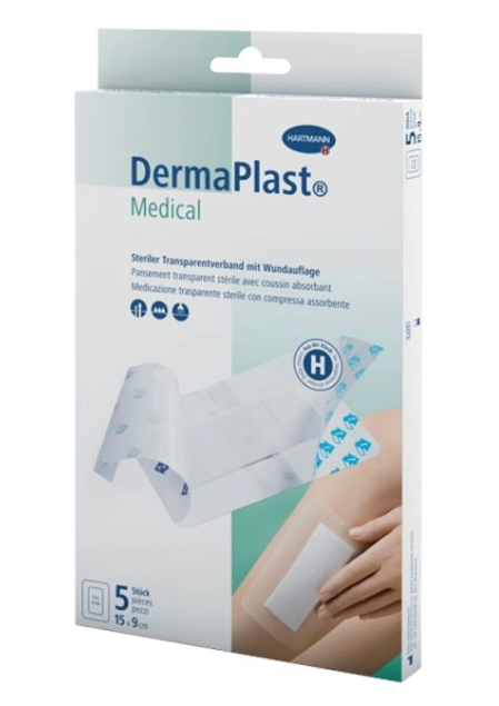 DermaPlast Medical pansement transparent 15x9cm 5 pièces DermaPlast Medical pansement transparent 15x9cm 5 pièces