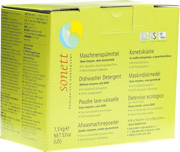 Sonett détergent pour lave-vaisselle en poudre 1.5kg Sonett détergent pour lave-vaisselle en poudre 1.5kg