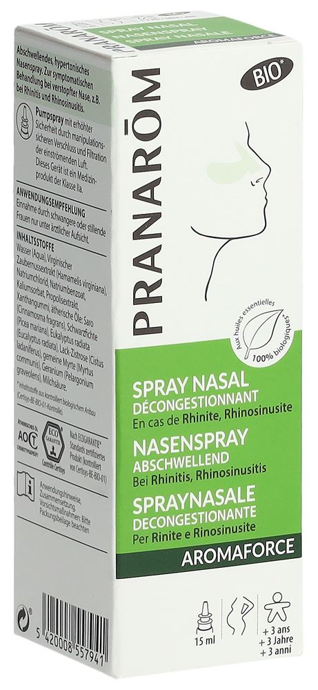 PRANAROM Aromaforce spray nasal décongestionnant bio 15ml PRANAROM Aromaforce spray nasal décongestionnant bio 15ml