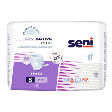 Seni Active Plus Pants Culotte à usage unique S respirante Tour de hanches 55-85cm 7 gouttes 10 pièces