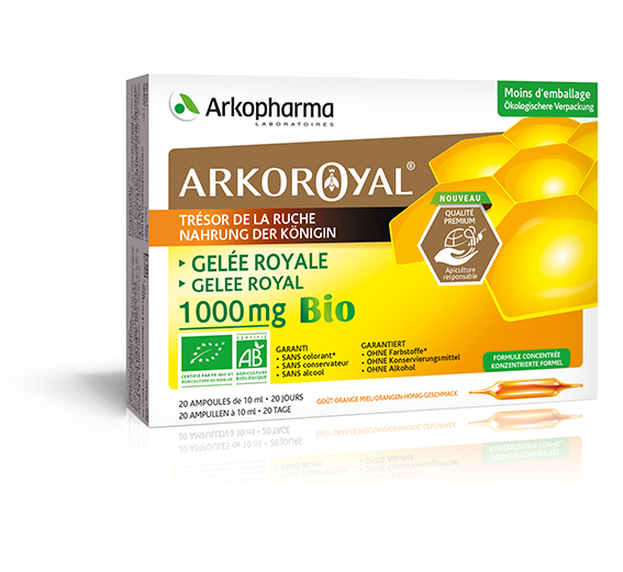 Arkoroyal® Gelée Royale 1000mg ampoule buvable bio 20 pièces Arkoroyal® Gelée Royale 1000mg ampoule buvable bio 20 pièces