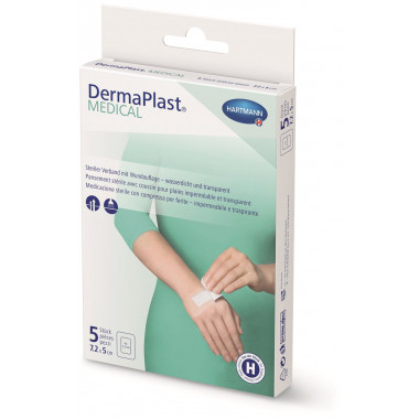 DermaPlast Medical pansement transparent 7.2x5cm 5 pièces DermaPlast Medical pansement transparent 7.2x5cm 5 pièces