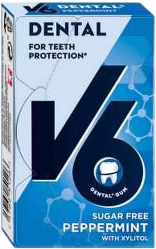 V6 Dental Care Gomme à mâcher Peppermint Box