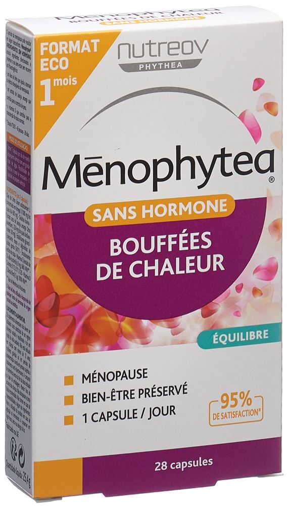 Menophytea Capsules contre les bouffées de chaleur sans hormones 28 pièces Menophytea Capsules contre les bouffées de chaleur sans hormones 28 pièces