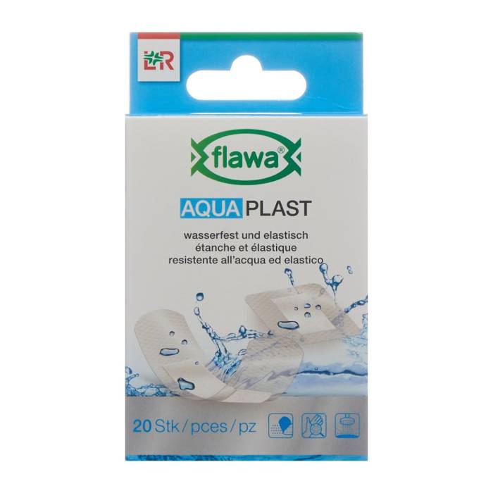 FLAWA Aqua Pl pansement stri stri à l'eau 2 gr (n) 20 pièces FLAWA Aqua Pl pansement stri stri à l'eau 2 gr (n) 20 pièces