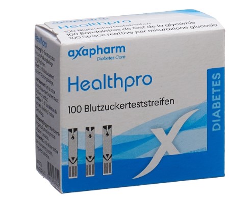 Healthpro Axapharm bandelettes de test de la glycémie 100 pièces